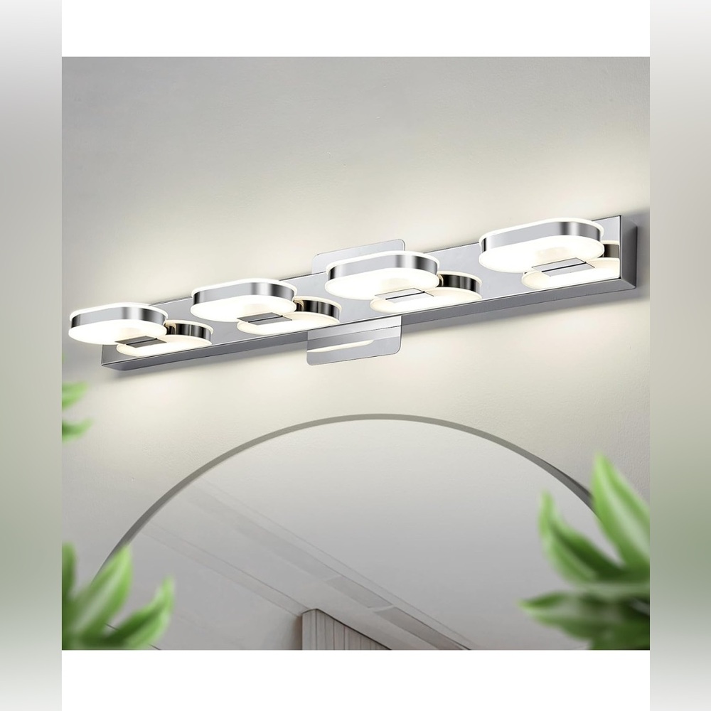 Modern LED 4 Lights Vanity Light (Chrome)